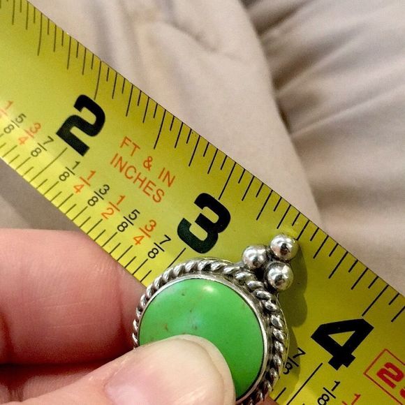 TAXCO Green Turquoise Sterling Silver Necklace - Picture 5 of 12